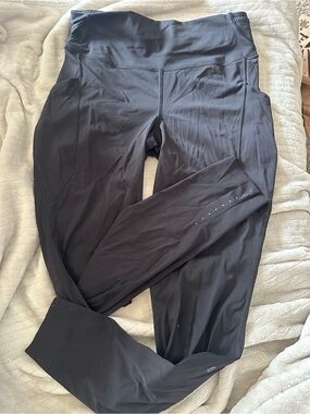 lululemon athletica Black Performance Leggings with Reflective Dots
